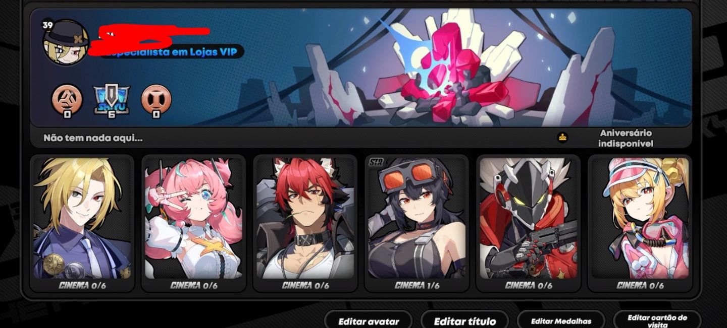 Contas de Zenless Zone Zero com personagens novas