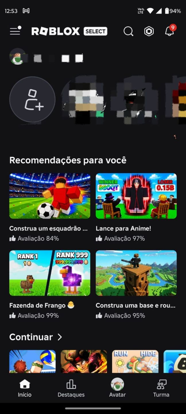 Conta de Roblox + 2000 robux gasto