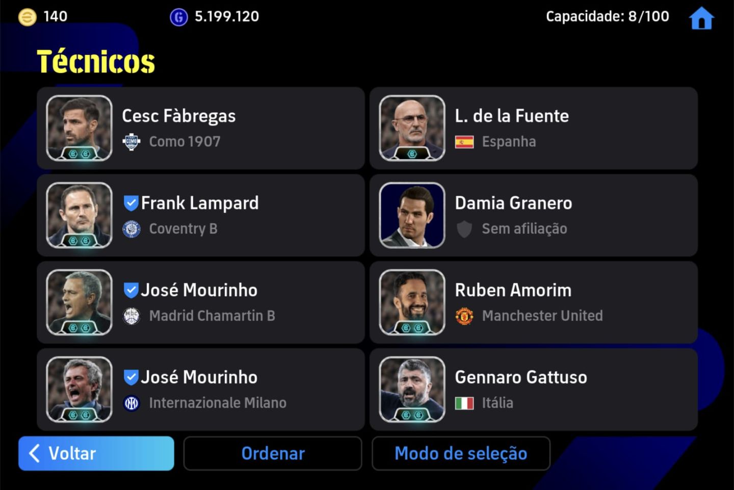 Conta Efootball com Pelé, cruyff e Puskás de 3242 de Força Muito Braba