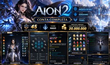 AION 2 | CONTA LEVEL 45 | MAGO | ASMODIANO | TRINIEL | AMÉRICA DO SUL |