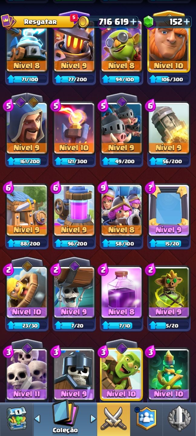 Conta Clash Royale | Arena 18 | 8 Evoluções | 716k Ouro