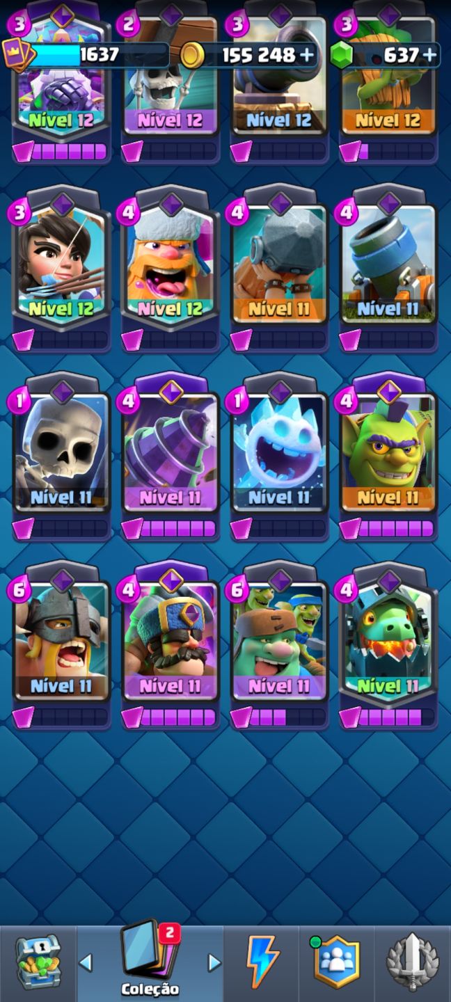 CONTA CLASH ROYALE OG 9 ANOS | 10K TROFÉUS | NÍVEL 15/16 | 637 GEMAS | 4 HERÓIS