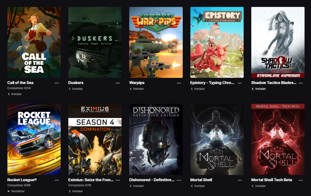 Conta full aceso Epic Games com diversos jogos