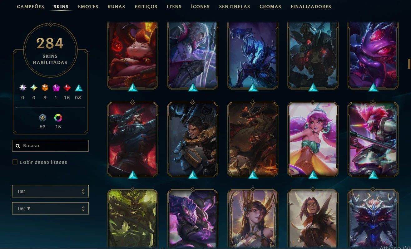Lol Antiga 2013 Rara | 286 Skins | 312 Icons | Main Adc