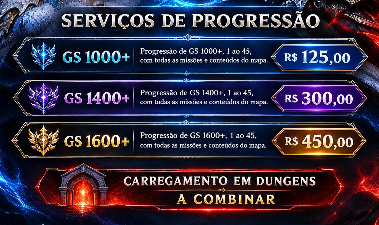 AION 2 SERVIÇOS DE PROGRESSÃO