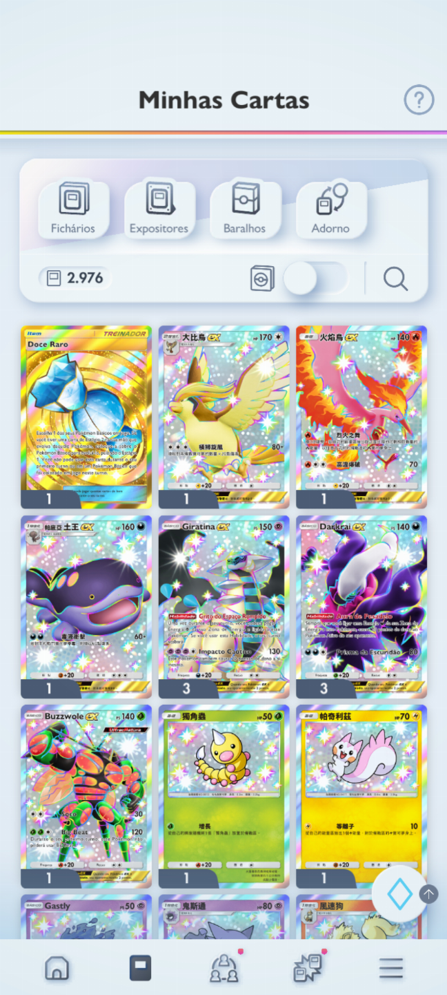 Conta Pokémon TCG - NV 35 com mais de 3k cartas, Doce Raro dourado PT BR e mais!