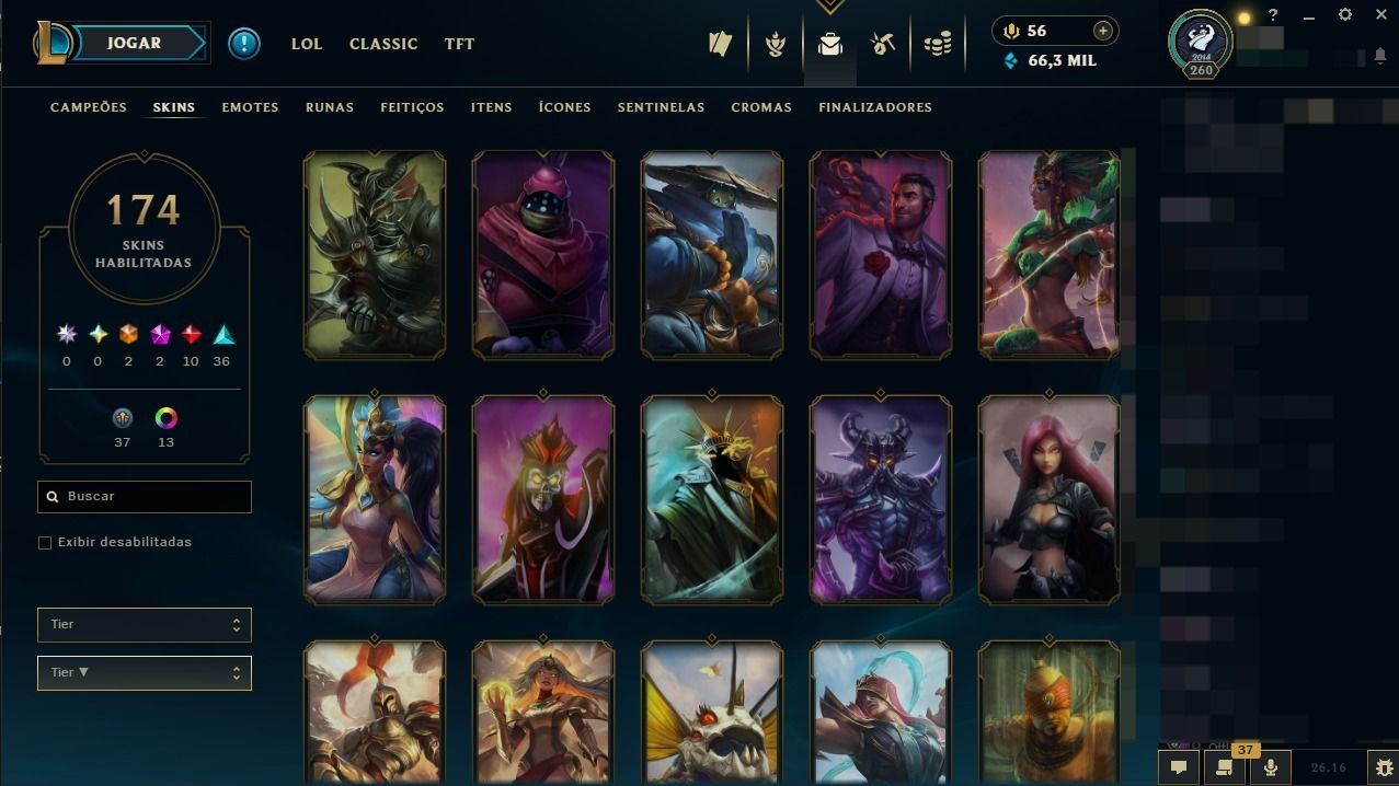 CONTA LOL DESDE 2014 -COLEÇÃO VETERANA - TODOS OS CAMPEÕES