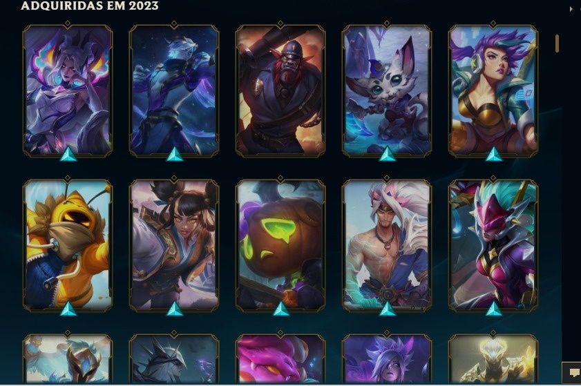 Conta lol com mais de 200 skins, quase todos personagens e +30k de essências