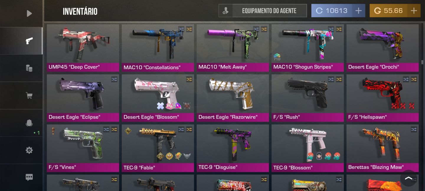 CONTA DE STANDOFF 2 COM MAIS DE 600 ITENS avaliada em 167k gold