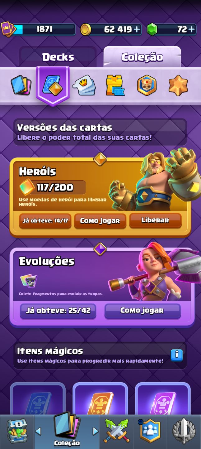 CLASH ROYALE | 14K TROFÉUS | TORRE 16 | 24 FULL | 14 HERÓIS | 25 EVOLUÇÕES