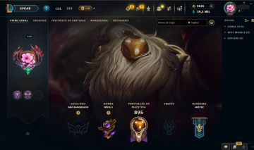 Conta League of Legends, ex mestre (2021), 252 skin+2635 RP