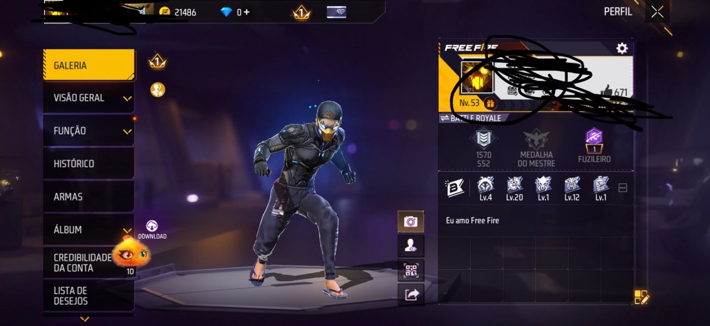 CONTA FREE FIRE NÍVEL 53 | MCLAREN P1 | GATUNO | MUITOS ITENS | ENTREGA RÁPIDA