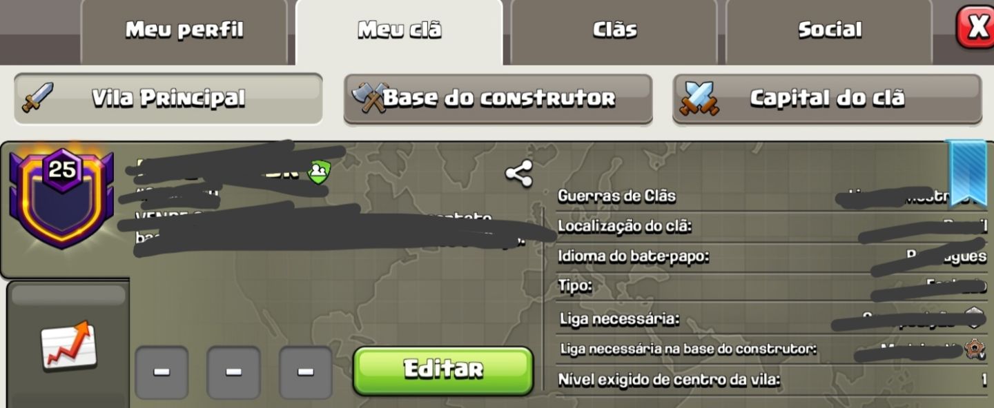 Clã lvl.25 histórico impecável top.