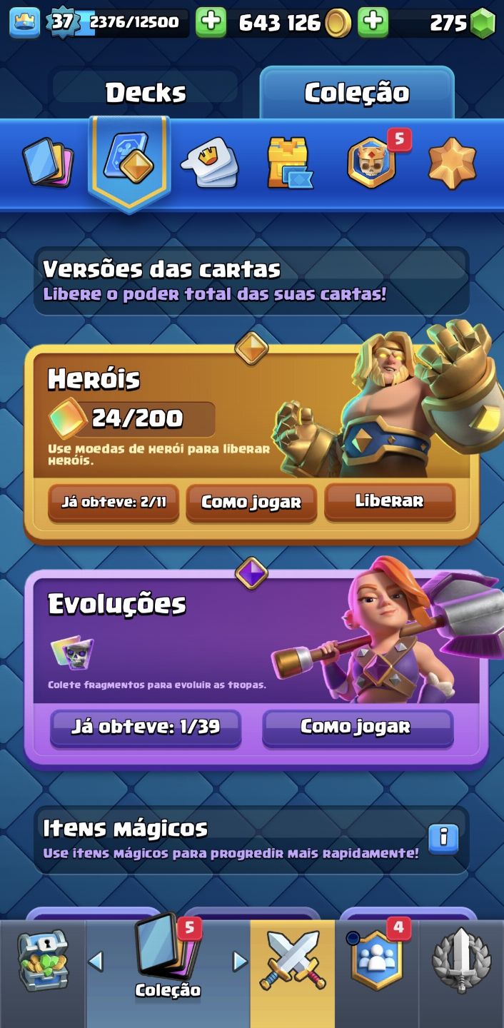 CONTA CLASH ROYALE 8016 TROFÉUS