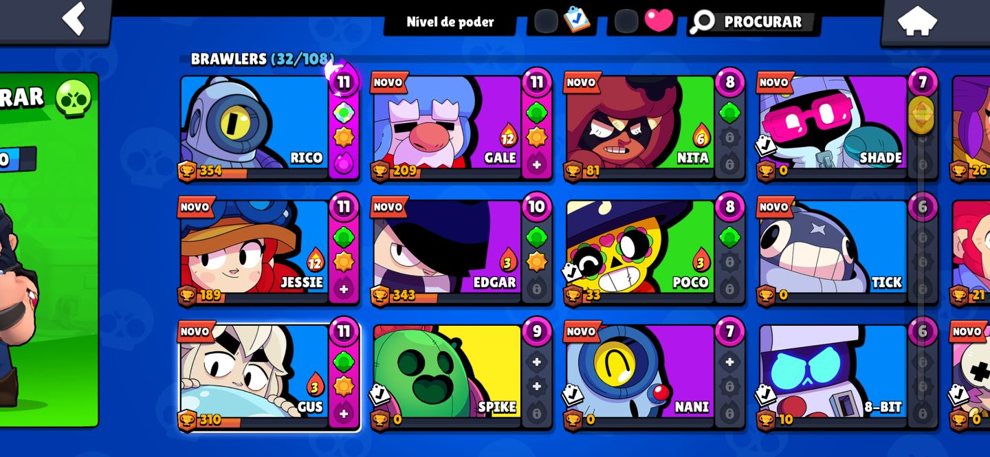 CONTA BRAWL STARS COM 32 BRAWLERS