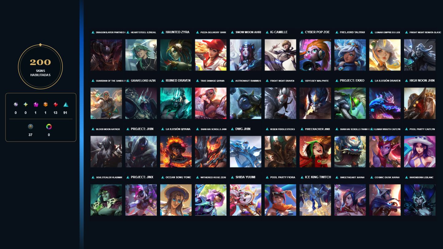 200+ SKINS: 1 MITICA| 1 ULTIMATE| 13 LENDARIAS| 91 EPICAS E MT MAIS! (FA)