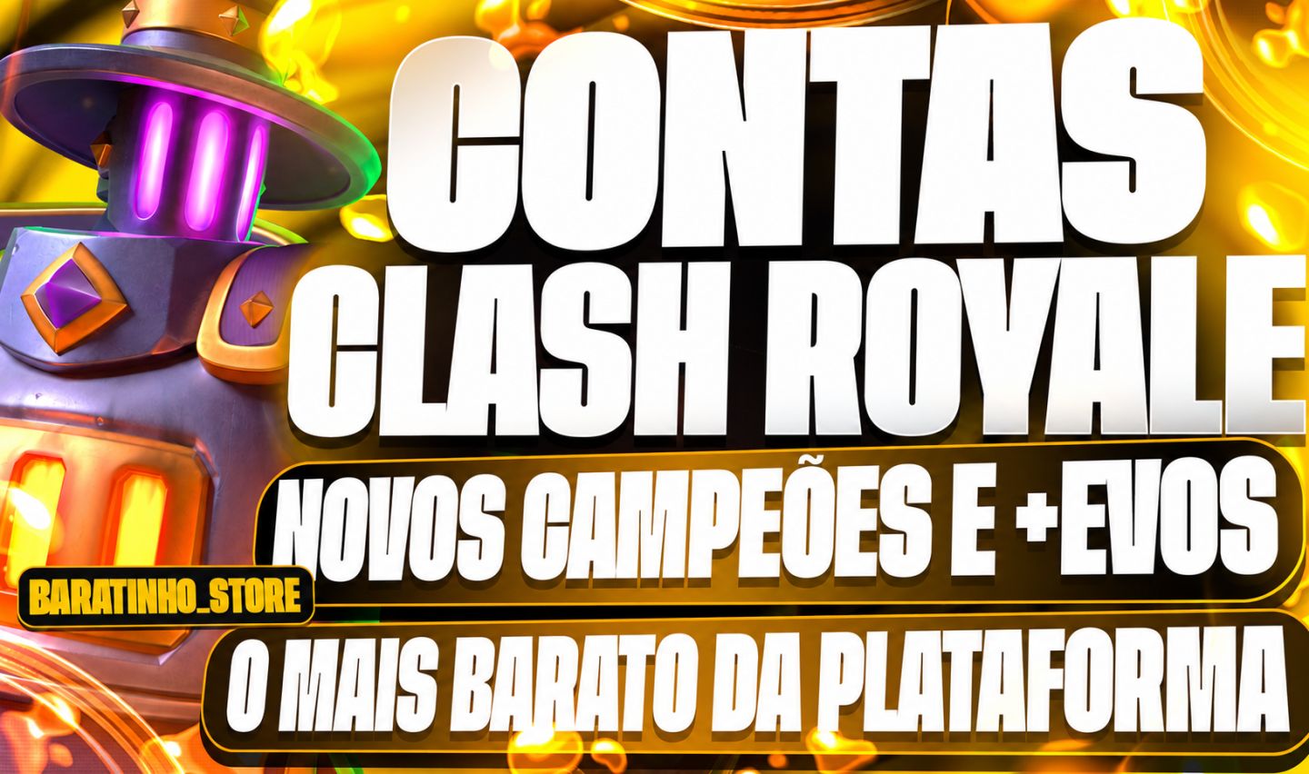 CONTAS UPADAS E BARATAS CLASH ROYALE +CAMPEÕES +EVOS E COM MAIS GEMAS