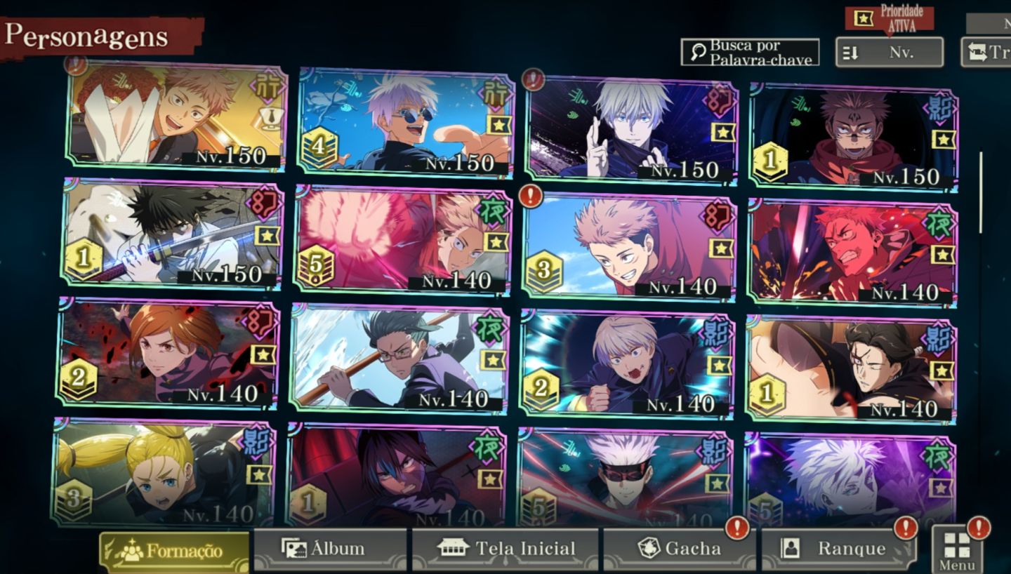 [UMA DAS MELHORES CONTAS!] JUJUTSU KAISEN PHANTOM PARADE MUITO POTENCIAL E SSRS!