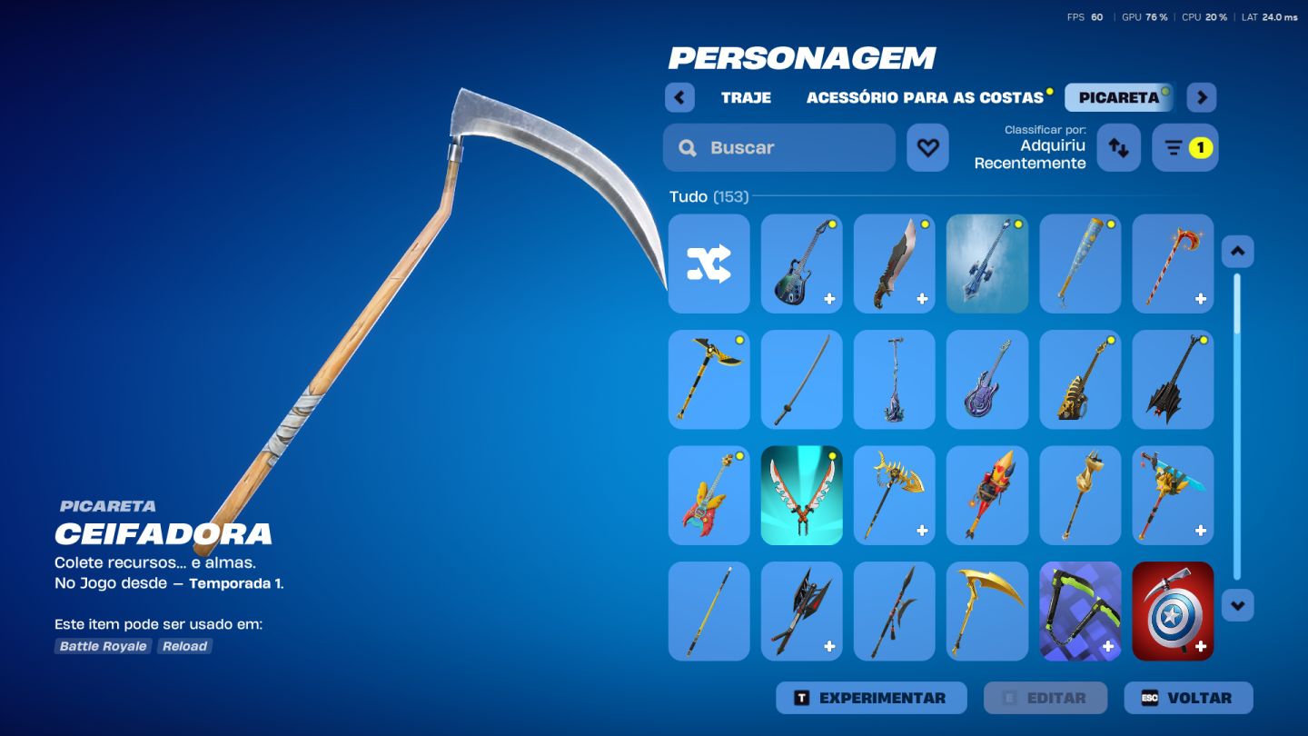 CONTA FORTNITE, MAIS DE 2000 REAIS GASTOS COM SKINS DESDE A SEASON 7