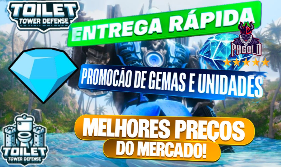[MAIS BARATO]DIAMANTES +5%BRINDE - TTD GEMS TITANS - TOILET TOWER DEFENSE 24H ON