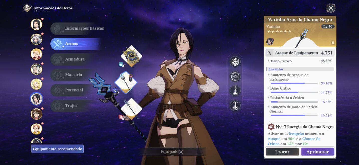 BAN P10, MERLIM P10, MELIODAS P9, ELIZA P6, GOWTHER P6, CONTA FULL END GAME