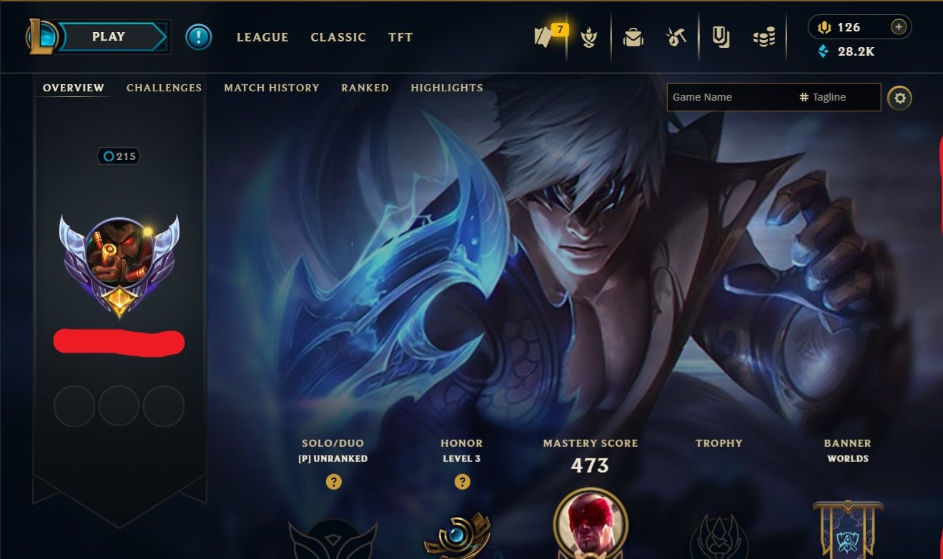 Conta LOL Gold Season 6 level 215 Todos os campeões