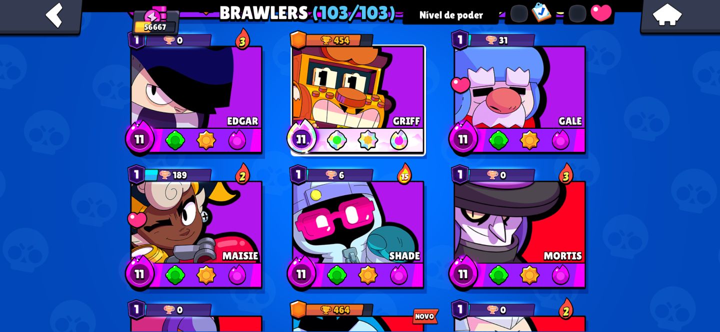 Conta brawl stars 56k + 288 skins