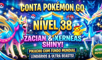Conta Lvl 38 | Zacian e Xerneas Shiny + Pikachu Fundo