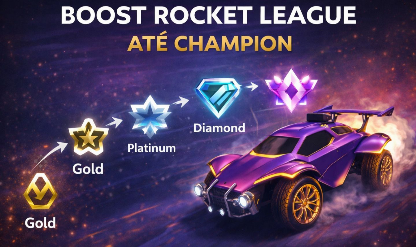 PROMOÇAO!!! Boost Rocket League até grand champion (2v2)