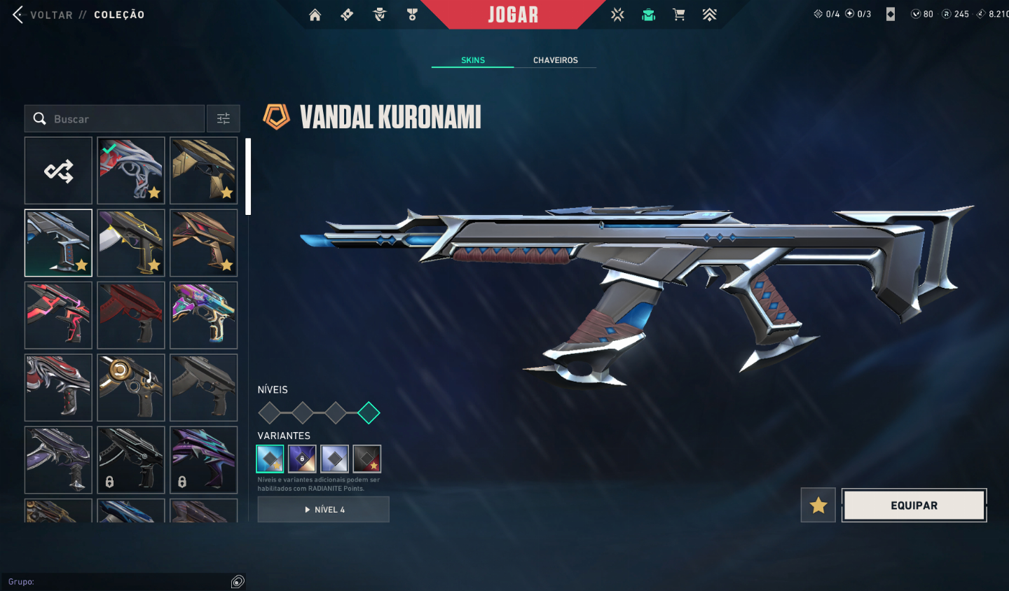 CONTA VALORANT COM KURONAMI, BUTTERFLY E KARAMBIT