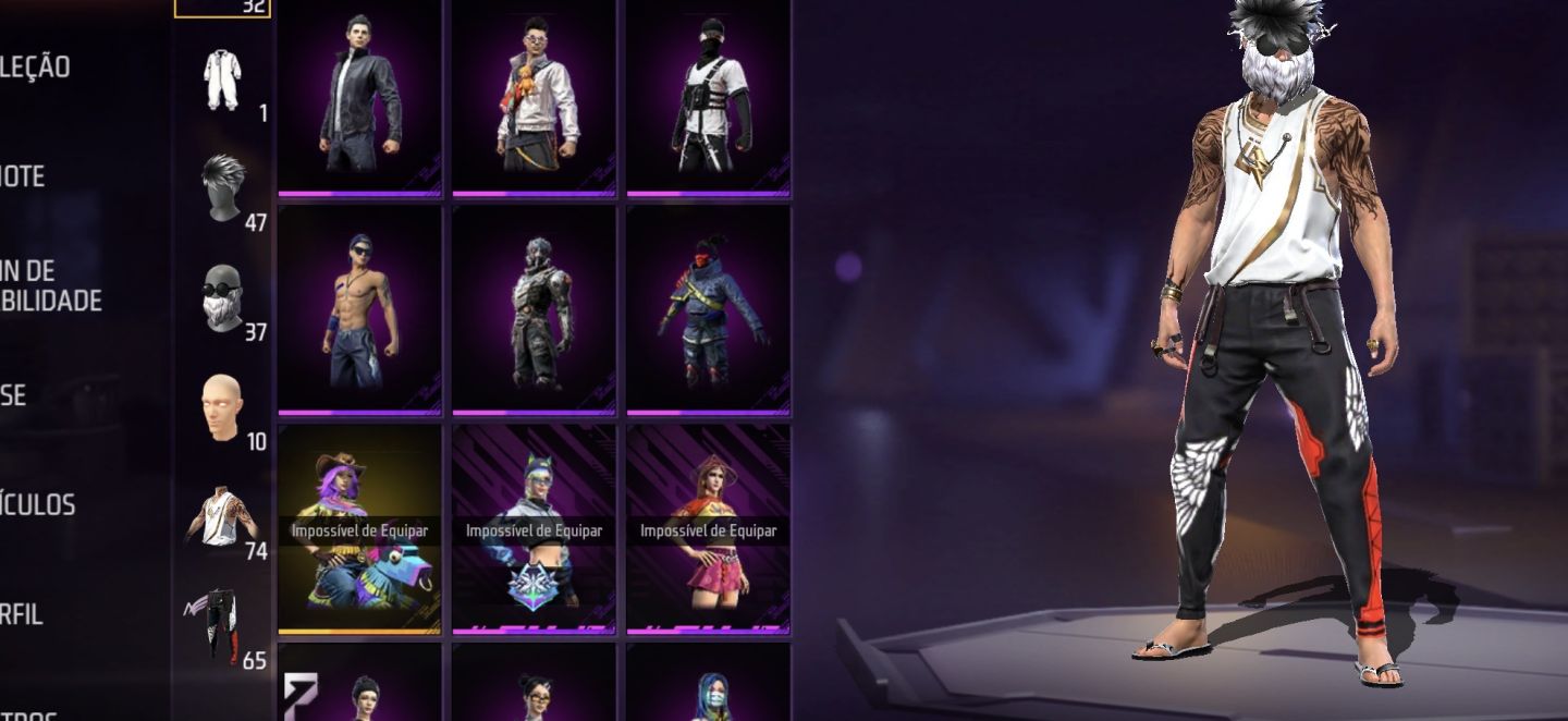 CONTA FREE FIRE COM ANGELICAL E ITACHI
