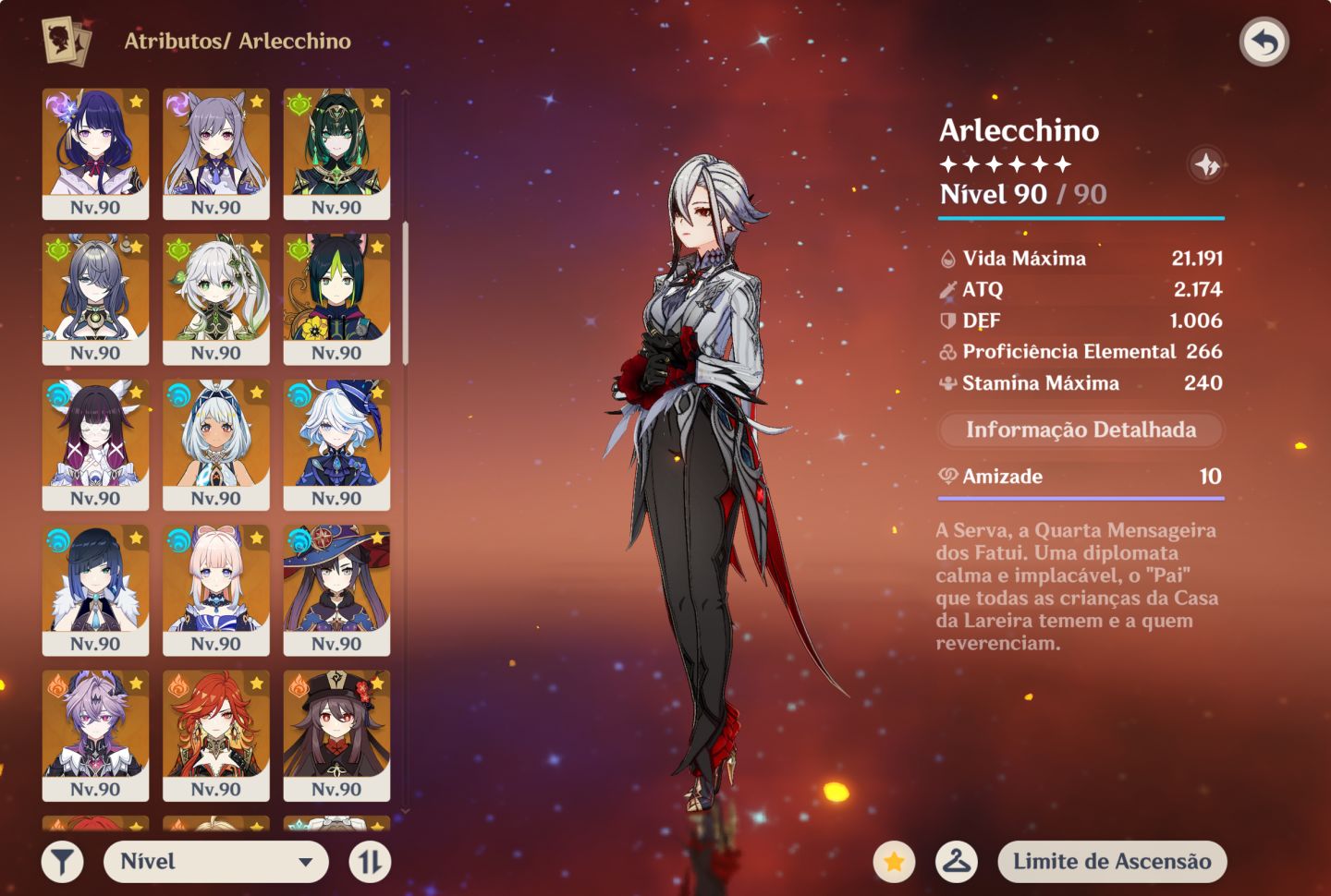 CONTA ENDGAME GENSHIN IMPACT | ARLECCHINO C3 MUITOS T5 E ARMAS