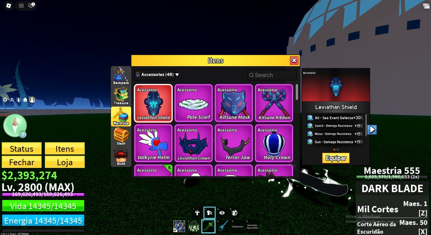 Conta de Blox Fruits Full com Buddha, Magma e Ice perm e Gamepass Dark blade V3