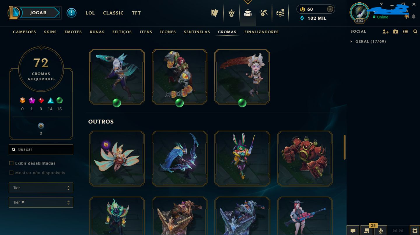 Conta rara LOL mono Kayn + detalhes descrição