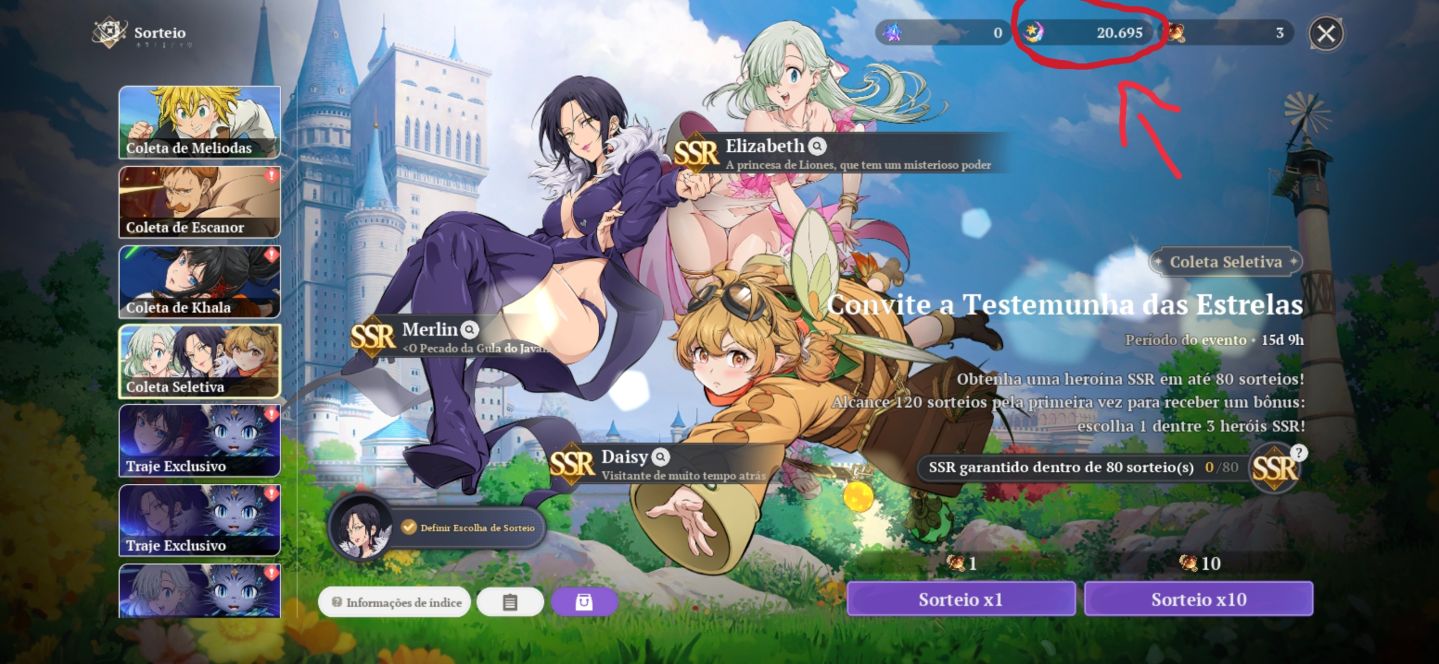 7DS ORIGIN | MERLIN P7+ELIZABETH P4+DEISE P4+ 20K FRAGMENTOS