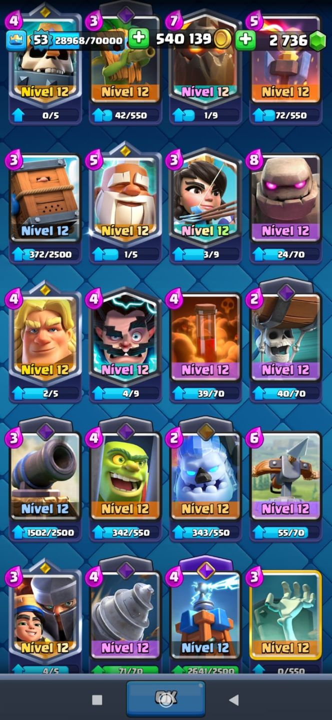 Conta de clash conta com 9k e 500 troféus conta com todas as cartas! Procedência