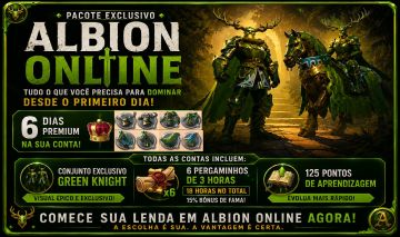 Ativo na SUA CONTA - Pacote Cavaleiro (6D Premium, Skins, Buff 15% Fama, 125 LP)