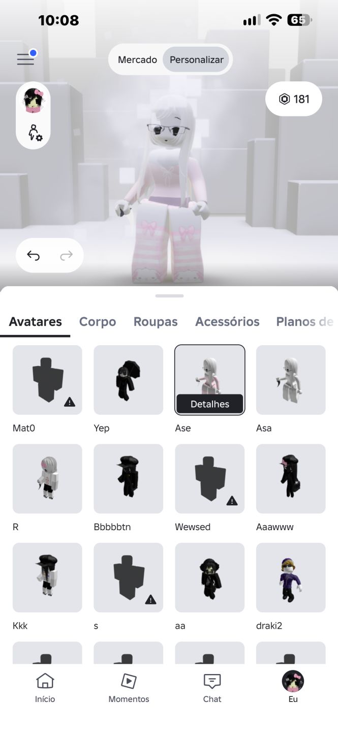 Conta Roblox com 180 robux e várias skins, a preço de banana