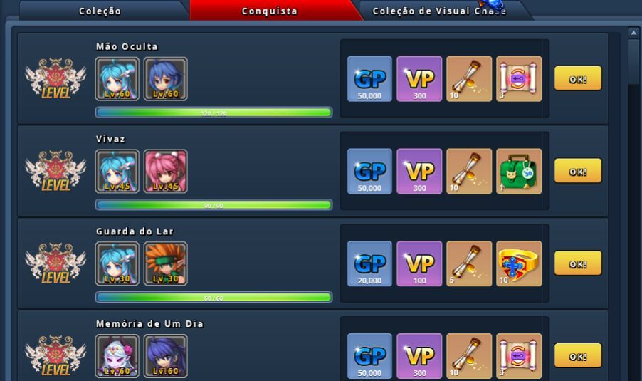 CONTA GRAND CHASE CLASSIC 24 PERSONAGENS NIVEL 90 SERDIN ATE SOLENE