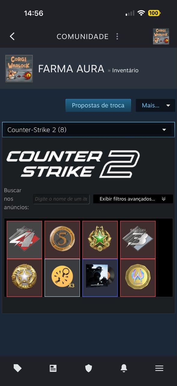 CONTA CS2 PREMIER RANK VERMELHO 2K DE HORAS