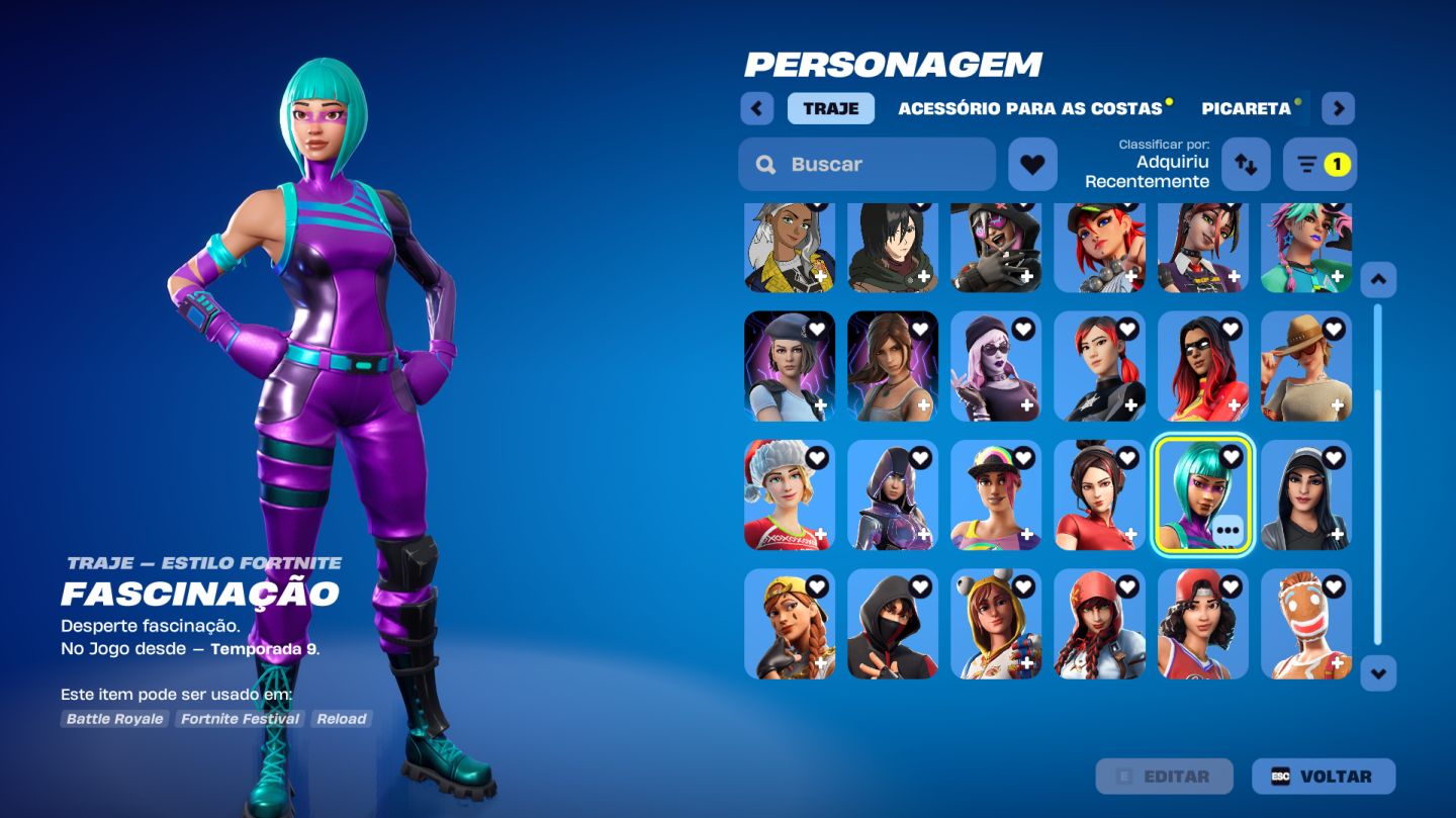 Conta Fortnite 330 Skins | Wonder, Iconic, Glow e Passes Clássicos