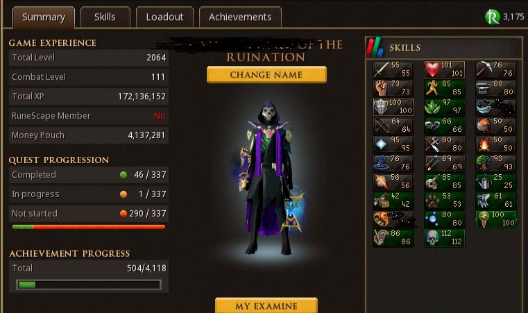 Conta de runescape 3
