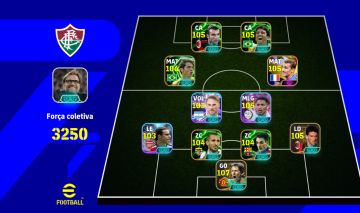 Conta top de efootball mobile com Shevchenko, Kaká e Bellingham.