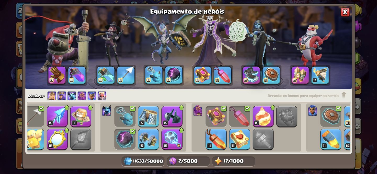 Muitas Contas Fortes da Supercell Juntas Cv17, clash 14k de troféus, etc