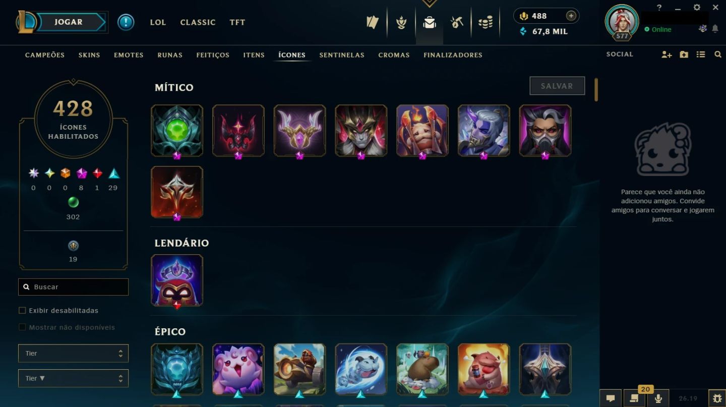 Conta com 501 skins