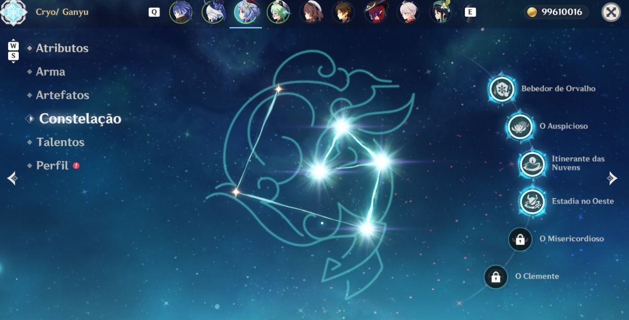 CONTA GENSHIM COM GANYU C4+ SKINS DE T5+ GARANTIDO+ VARIAS CONSTELAÇÕES