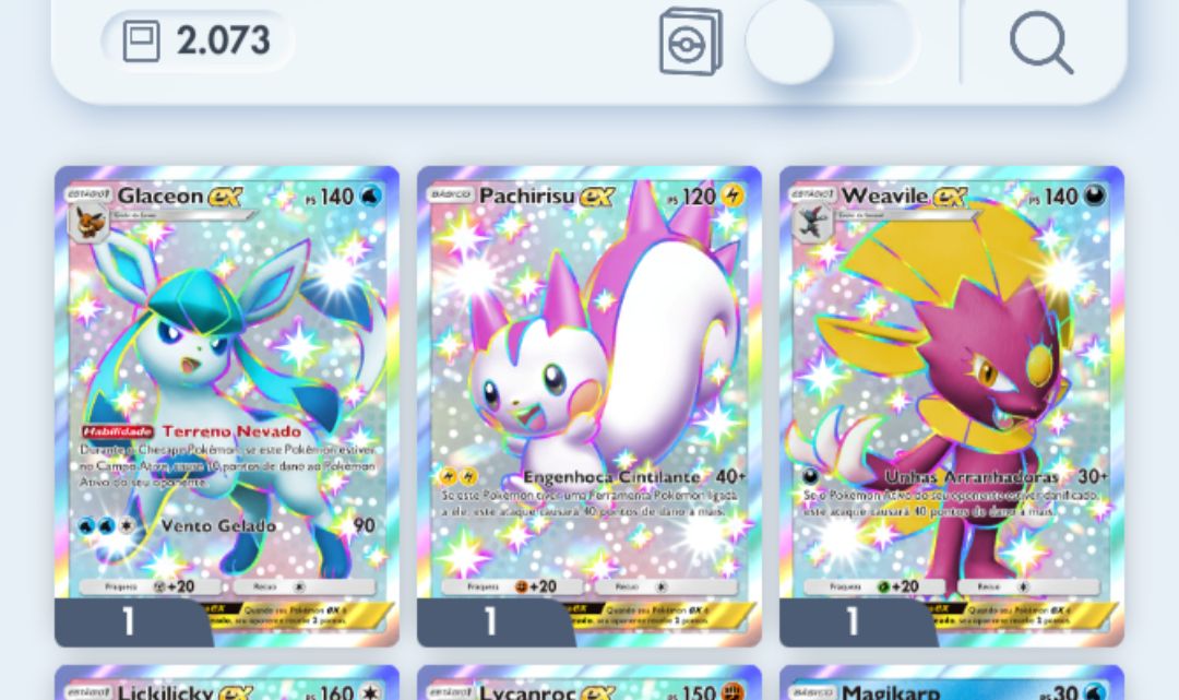 Conta Pokémon TCG - NV 37 com mais de 2k cartas, muitos Shinys e Full Art!!!