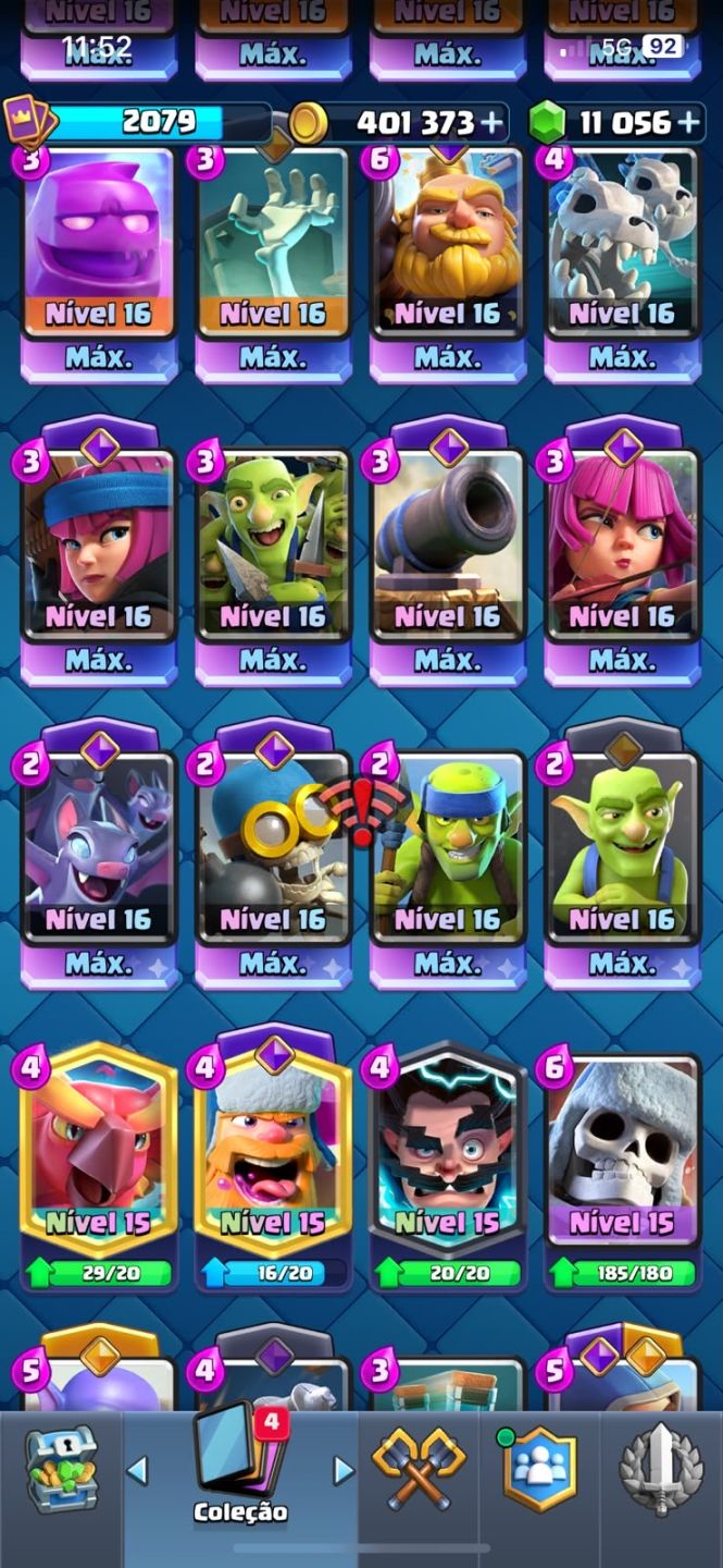 Conta Clash Royale (Todas cartas do game, 11k de gemas, 13090troféus)