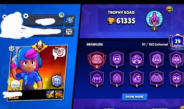 CONTA 61K, 400 GEMAS, 97 BRAWLERS, 52 HIPERS, 2018, MESTRE RANKED ANTIGO