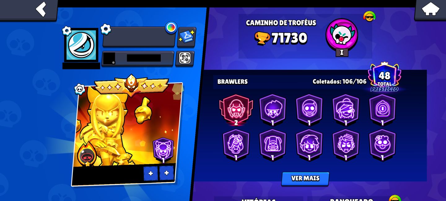 CONTA QUASE FULL LOTADA DE SKINS (PERFEITA PRA SER PRINCIPAL) | BRAWL STARS.
